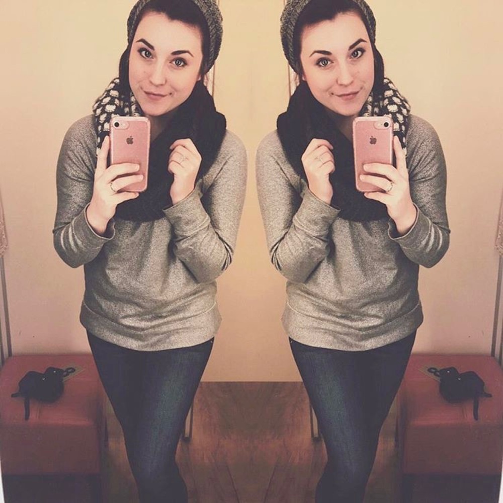Metallic Gray J. Crew Sweater